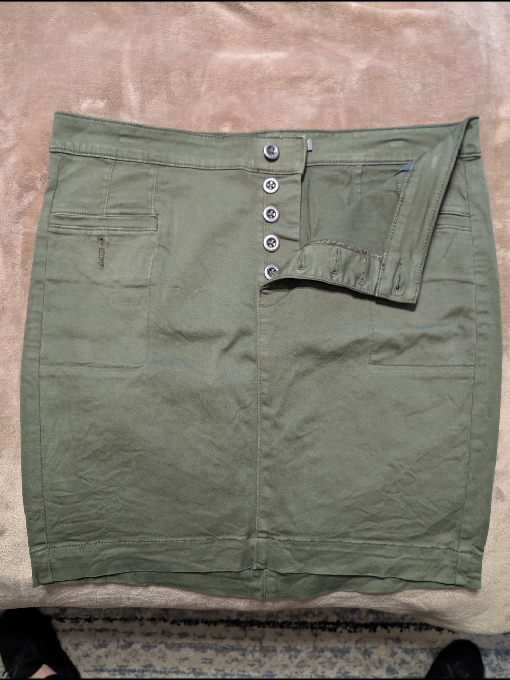 torrid Olive Green Button-Front Pencil Skirt Size 10